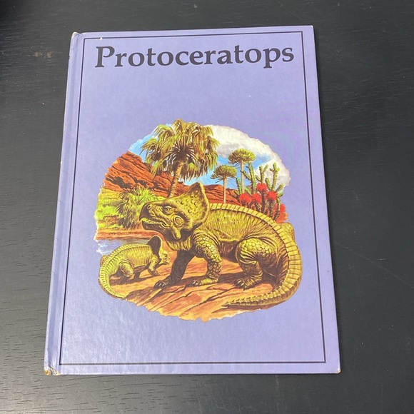 Vintage Rourke Dinosaur Library Books Orange Pink Lavender Decorative Bookshelf - Picture 2 of 16